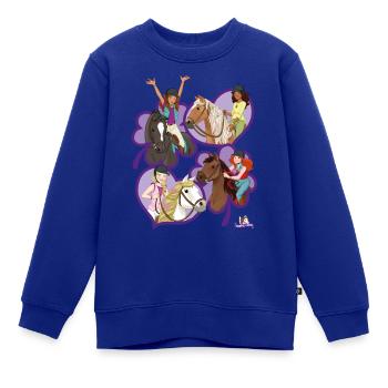 Schleich Horse Club Sofia Lisa Hannah Sarah Herzen - Kinder Premium Organic Sweatshirt - Royalblau - Vorne - AI Model Kid Female (0cm)