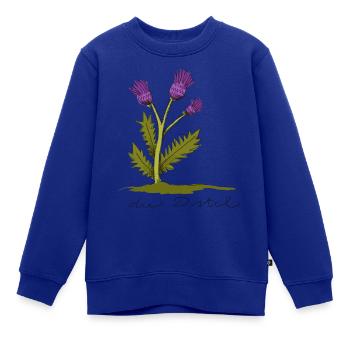 distel - Kinder Premium Organic Sweatshirt - Royalblau - Vorne - AI Model Kid Female (0cm)