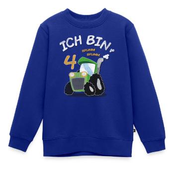 4. Geburtstags Traktor Junge Shirt Ich bin 4 Jahre - Kinder Premium Organic Sweatshirt - Royalblau - Vorne - AI Model Kid Female (0cm)