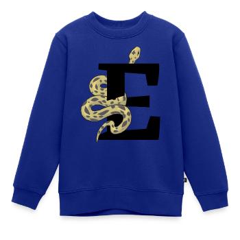 Buchstabe e Schlange - Kinder Premium Organic Sweatshirt - Royalblau - Vorne - AI Model Kid Female (0cm)
