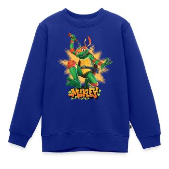 TMNT Mutant Mayhem Turtle Mikey - Kinder Premium Organic Sweatshirt - Royalblau - Vorne - AI Model Kid Female (0cm)