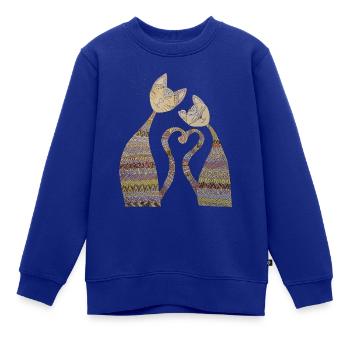 Süße Katzen - Kinder Premium Organic Sweatshirt - Royalblau - Vorne - AI Model Kid Female (0cm)