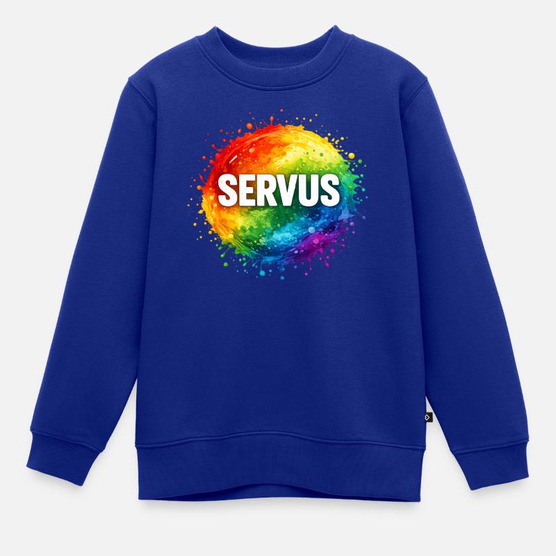 Explosion colorée SERVUS - Sweat Premium enfant bio - bleu roi