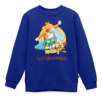 Leo Lausemaus Sommer Surfer Urlaub - Kinder Premium Organic Sweatshirt - Royalblau - Vorne - AI Model Kid Female (0cm)