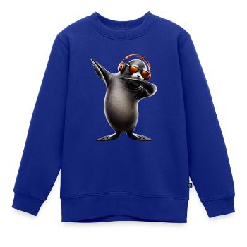 Lustige Dabbing Robbe Tierliebhaber Safari Ozean - Kinder Premium Organic Sweatshirt - Royalblau - Vorne - AI Model Kid Female (0cm)