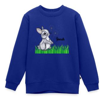 Hase Name Geschenk Jonah - Kinder Premium Organic Sweatshirt - Royalblau - Vorne - AI Model Kid Female (0cm)