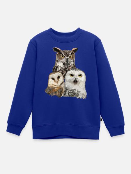 Eulen und Eule - Kinder Premium Organic Sweatshirt - Royalblau