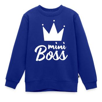 kleiner Boss, Kinder Boss, kleiner Cheff, Anführer - Kinder Premium Organic Sweatshirt - Royalblau - Vorne - AI Model Kid Female (0cm)