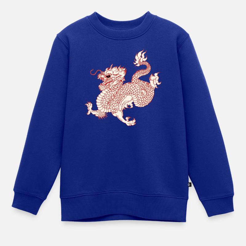 Dragon - Sweat Premium enfant bio - bleu roi