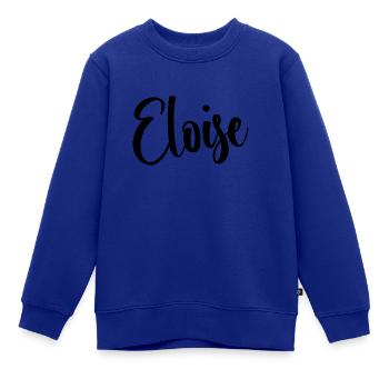 Vorname Eloise - Kinder Premium Organic Sweatshirt - Royalblau - Vorne - AI Model Kid Female (0cm)