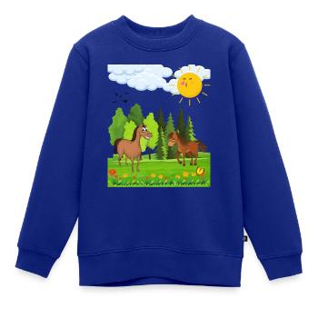 Kleine Pferde Design für Kinder - Kinder Premium Organic Sweatshirt - Royalblau - Vorne - AI Model Kid Female (0cm)