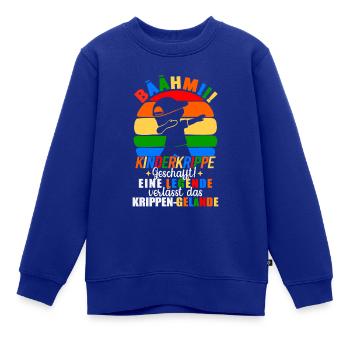 Kinderkrippe Geschafft Eine Legende Verlässt - Kinder Premium Organic Sweatshirt - Royalblau - Vorne - AI Model Kid Female (0cm)