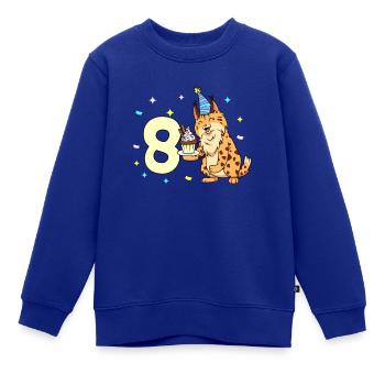 Mit Luchs - Kinder Geburtstag 8 Jahre - Kinder Premium Organic Sweatshirt - Royalblau - Vorne - AI Model Kid Female (0cm)