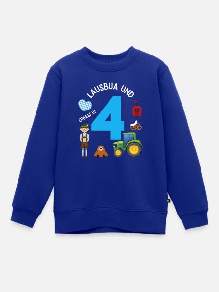 Lausbua und 4 - Kinder Premium Organic Sweatshirt - Royalblau