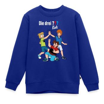 Die Drei ??? Kids Detektive - Kinder Premium Organic Sweatshirt - Royalblau - Vorne - AI Model Kid Female (0cm)