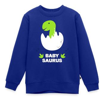 Baby Saurus - Kinder Premium Organic Sweatshirt - Royalblau - Vorne - AI Model Kid Female (0cm)