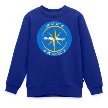 Koordinaten Hallig Hooge - Kinder Premium Organic Sweatshirt - Royalblau - Vorne - AI Model Kid Female (0cm)