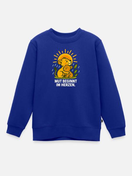 Mut_beginnt_im_Herzen - Kinder Premium Organic Sweatshirt - Royalblau