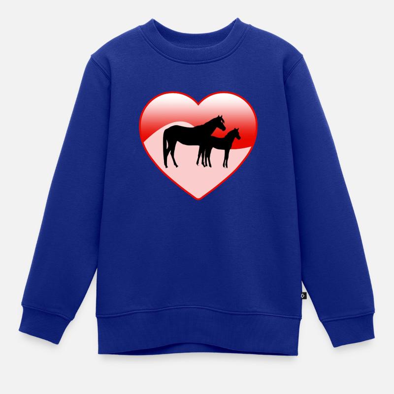 Pferde - Kinder Premium Organic Sweatshirt - Royalblau