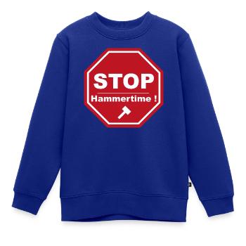 stop hammertime - Sweat Premium enfant bio - bleu roi - Devant - AI Model Kid Female (0cm)