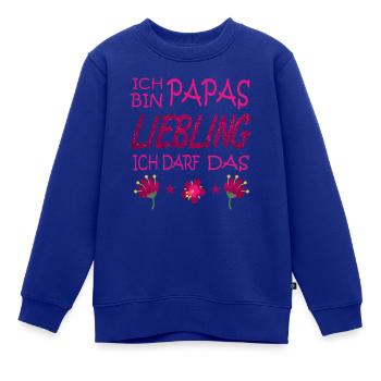 Papas Liebling Ich Darf Das - Kinder Premium Organic Sweatshirt - Royalblau - Vorne - AI Model Kid Female (0cm)