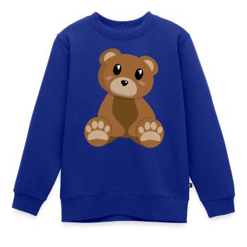 Bär - Kinder Premium Organic Sweatshirt - Royalblau - Vorne - AI Model Kid Female (0cm)