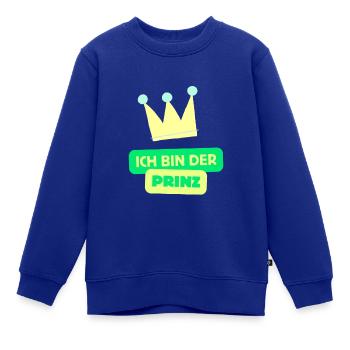 Ich bin der Prinz - Familiendesign - Kinder Premium Organic Sweatshirt - Royalblau - Vorne - AI Model Kid Female (0cm)