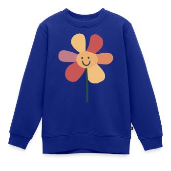 einzelne Blume - Kinder Premium Organic Sweatshirt - Royalblau - Vorne - AI Model Kid Female (0cm)