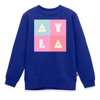 Ayla Baby Name Mädchen pink - Kinder Premium Organic Sweatshirt - Royalblau - Vorne - AI Model Kid Female (0cm)