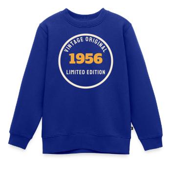 Édition Originale Limitée Vintage 1956 70e anniversaire - Sweat Premium enfant bio - bleu roi - Devant - AI Model Kid Female (0cm)