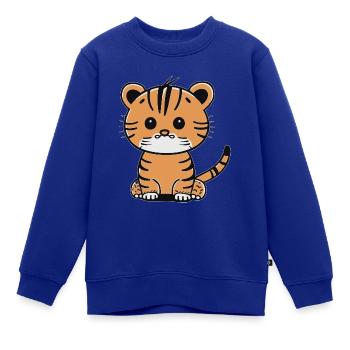 Cute Little Tiger Baby - Kinder Premium Organic Sweatshirt - Royalblau - Vorne - AI Model Kid Female (0cm)