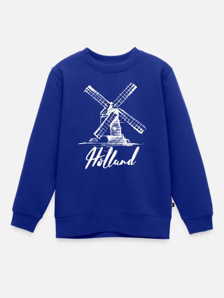 Holland #1 Weiss - Kinder Premium Organic Sweatshirt - Royalblau