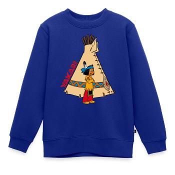 Yakari vor Tipi - Kinder Premium Organic Sweatshirt - Royalblau - Vorne - AI Model Kid Female (0cm)