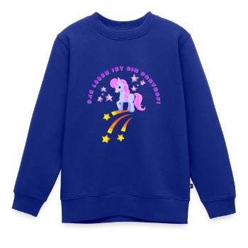 Das Leben ist ein Ponyhof - Kinder Premium Organic Sweatshirt - Royalblau - Vorne - AI Model Kid Female (0cm)