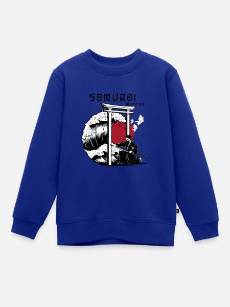 Samurai gegen Welle - Kinder Premium Organic Sweatshirt - Royalblau