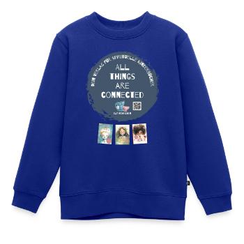 All things are connected - Kinder Premium Organic Sweatshirt - Royalblau - Vorne - AI Model Kid Female (0cm)
