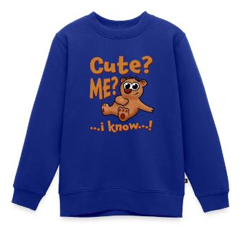 Niedlicher Bär Spruch - Kinder Premium Organic Sweatshirt - Royalblau - Vorne - AI Model Kid Female (0cm)