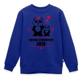 Große Schwester 2025 - Kinder Premium Organic Sweatshirt - Royalblau - Vorne - AI Model Kid Female (0cm)