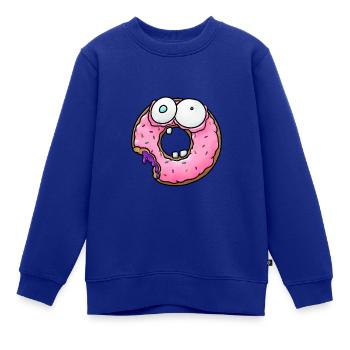 Lustiger Donut - Kinder Premium Organic Sweatshirt - Royalblau - Vorne - AI Model Kid Female (0cm)