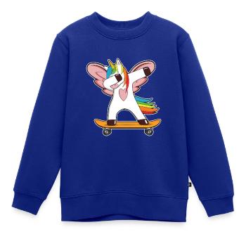 dabbendes Einhorn Flügel Skateboard Geschenk - Kinder Premium Organic Sweatshirt - Royalblau - Vorne - AI Model Kid Female (0cm)