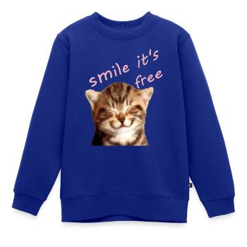 ein Kätzchen - Kinder Premium Organic Sweatshirt - Royalblau - Vorne - AI Model Kid Female (0cm)