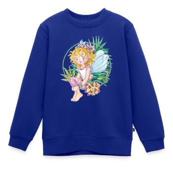 Prinzessin Lillifee sitzt seitlich im Dschungel - Kinder Premium Organic Sweatshirt - Royalblau - Vorne - AI Model Kid Female (0cm)