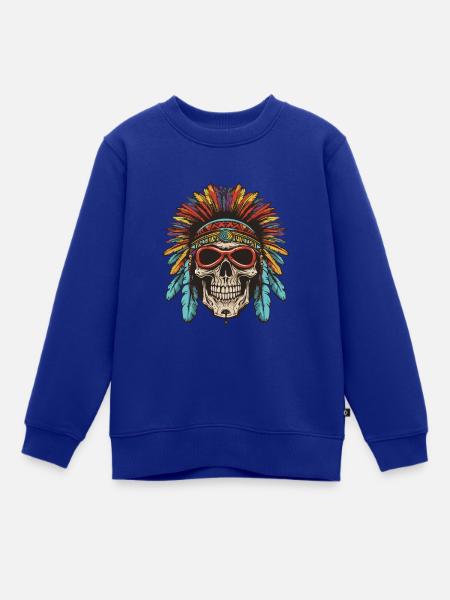Apache Totenkopf Indianer - Kinder Premium Organic Sweatshirt - Royalblau