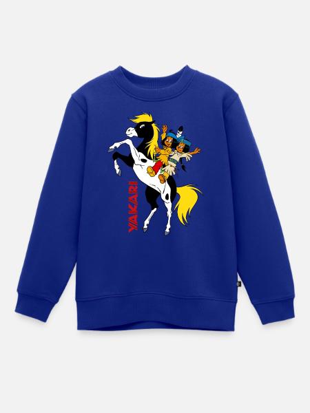 Yakari und Regenbogen - Kinder Premium Organic Sweatshirt - Royalblau