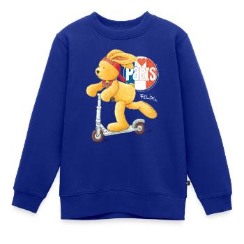 Felix der Hase liebt Paris - Kinder Premium Organic Sweatshirt - Royalblau - Vorne - AI Model Kid Female (0cm)
