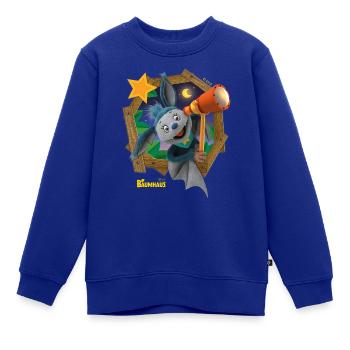 KiKA-Baumhaus mit Fidi Guckt aus dem Fenster - Kinder Premium Organic Sweatshirt - Royalblau - Vorne - AI Model Kid Female (0cm)