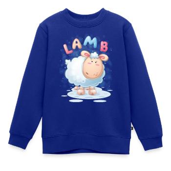 Lamm - Kinder Premium Organic Sweatshirt - Royalblau - Vorne - AI Model Kid Female (0cm)