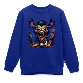 Graffiti Monster - Kinder Premium Organic Sweatshirt - Royalblau - Vorne - AI Model Kid Female (0cm)