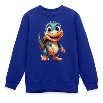 Dino auf Tour. - Kinder Premium Organic Sweatshirt - Royalblau - Vorne - AI Model Kid Female (0cm)
