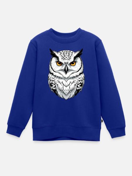 Schnee-Eule - Kinder Premium Organic Sweatshirt - Royalblau